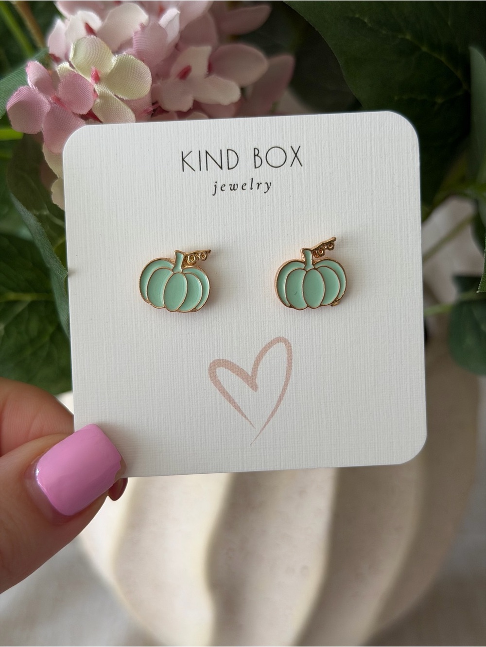 Mint Pumpkin Stud Earrings - Women Jewelry